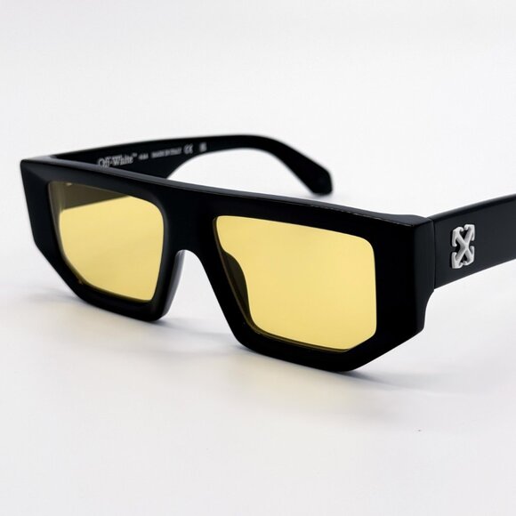 NEW OFF-WHITE OERI13F VANCOUVER 1018 SUNGLASSES UNISEX BLACK SQUARE - Picture 5 of 11